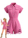 Peach Pink 1980s Denim Jumpsuit
