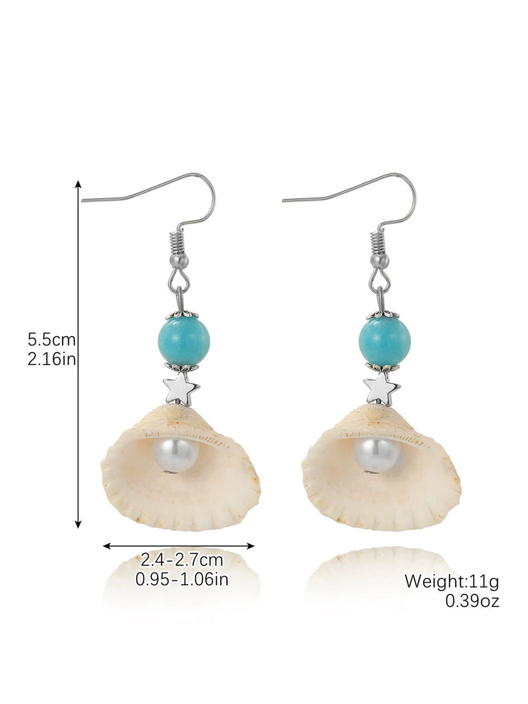 Mermaid Tail Seashell Dangle Earrings — the vintage finishing touch that makes her outfit sing