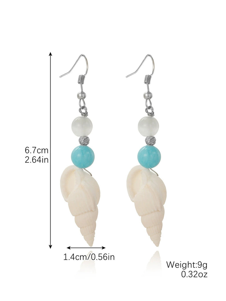 Mermaid Tail Seashell Dangle Earrings: vintage detail work for the woman who notices