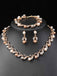 Pearl Rhinestones Vine Shape Necklace & Bracelet & Earrings Set - vintage fashion, retro style