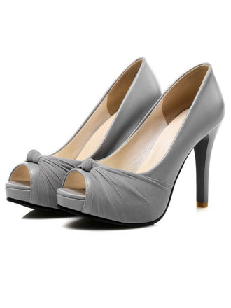 Peep Toe Knot Stiletto High Heels - vintage shoes, retro heels
