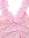 Pink 1930s 3D Floral Sheer Mesh Lace Lingerie Set - vintage fashion, retro style