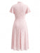 Pink 1940s Floral Lace Bow Dress 4
