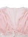 Pink 1930s Mesh Pleated Lace Waist Robe - vintage fashion, retro style