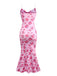 Pink 1930s Rose Cowl Neck Fishtail Dress - vintage dress, retro fashion