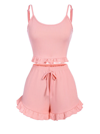 Pink 1930s Scoop Spaghetti Straps Sleepwear Set, vintage fashion, retro style - perfect for women who love vintage and retro fashion