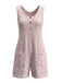 Pink 1930s Tweed Button Front Sleeveless Romper, vintage romper, retro jumpsuit - perfect for women who love vintage and retro fashion