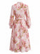 Pink 1950s Floral Belted Vintage Dress 4
