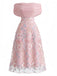 Pink 1940s Floral Striped Vintage Dress 2