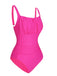 Pink 1940s Solid Wrinkle Strap Swimsuit, vintage swimsuit, pin-up swimwear - perfect for women who love vintage and retro fashion