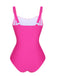 Pink 1940s Solid Wrinkle Strap Swimsuit, vintage swimsuit, pin-up swimwear - perfect for women who love vintage and retro fashion
