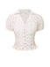 2PCS Pink 1950s Tulip Blouse & Rose Button Pants - vintage top, retro blouse for vintage lovers