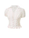 2PCS Pink 1950s Tulip Blouse & Rose Button Pants - vintage top, retro blouse for vintage lovers