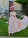 Pink 1940s V-Neck Ruffle Sleeve Floral Print Dress, vintage dress, retro fashion, floral print - perfect for women who love vintage and retro fashion