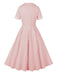 Pink 1950s Blue Polka Dot Lapel Dress: where 1950s romance meets her modern spirit