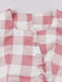 Pink 1950s Button Bow Gingham Plaid Dress - vintage dress, retro fashion, rockabilly