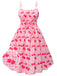 Pink 1950s Cherry Spaghetti Strap Dress, vintage dress, retro fashion, rockabilly, pin-up fashion - perfect for women who love vintage and retro fashion