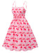 Pink 1950s Cherry Spaghetti Strap Dress, vintage dress, retro fashion, rockabilly, pin-up fashion - perfect for women who love vintage and retro fashion