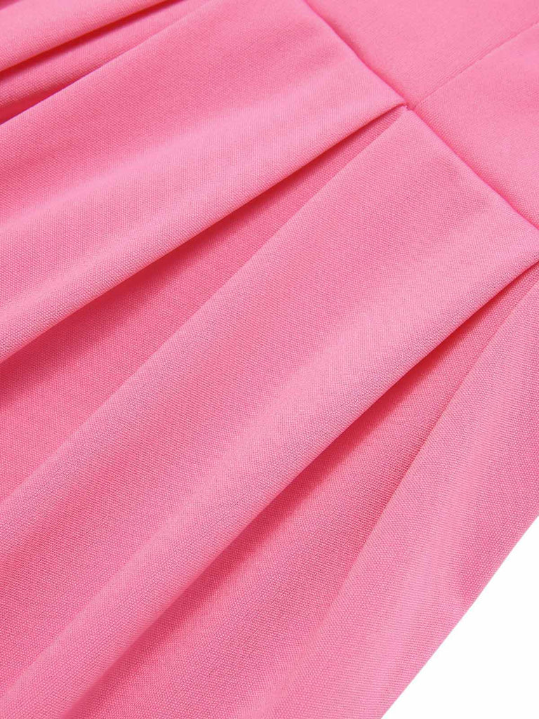 Pink 1950s Cold Shoulder Solid Dress — the kind of 1950s dress that makes strangers smile