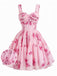Pink 1950s Floral Vintage Classic Dress