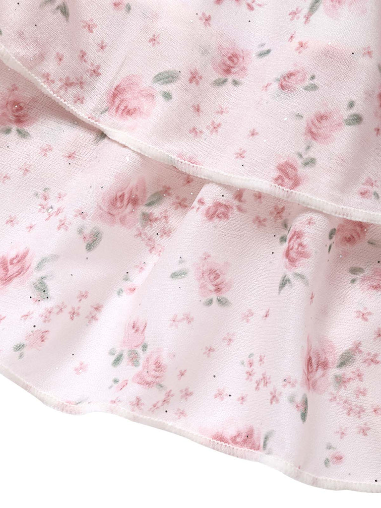 [Pre-Sale] Pink 1950s Halter Ruffle Chiffon Swimsuit