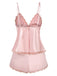 Pink 1950s Dots Lace Trim Satin Pajama Set, vintage fashion, retro style - perfect for women who love vintage and retro fashion