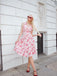 Pink 1950s Floral V-Neck Dress, vintage dress, retro fashion, rockabilly, pin-up fashion - perfect for women who love vintage and retro fashion