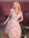 She slips into this Pink 1950s Floral V-Neck Dress and suddenly it's a 1950s daydream