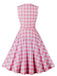 Pink 1950s Gingham Plaid Sleeveless Dress: where 1950s romance meets her modern spirit