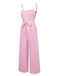 Pink 1950s Gingham Plaid Suspender Jumpsuit, vintage romper, retro jumpsuit - perfect for women who love vintage and retro fashion