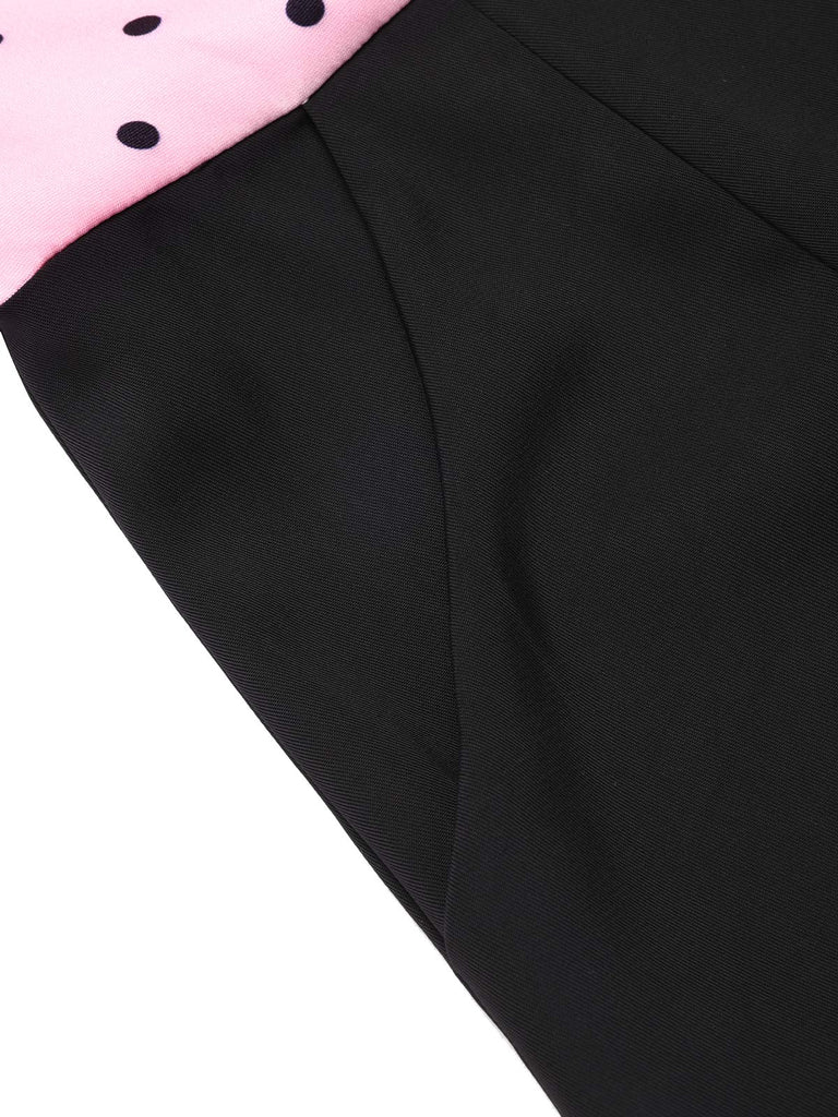 She finds her 1950s story in this Pink 1950s Polka Dot Bow Romper