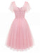 [Pre-Sale] Pink 1950s Polka Dot Mesh Dress 3