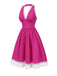 Pink 1950s Polka Dots Halter Cotton Dress — a 1950s silhouette that turns sidewalks into runways