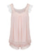 Pink 1950s Ruffle Neck Short Pajamas, vintage fashion, retro style - perfect for women who love vintage and retro fashion