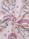 Pink 1950s Santa Print Fur Trim Pajama Set - vintage fashion, retro style