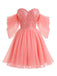 Pink 1950s Sequin Mesh Off-Shoulder Dress - vintage dress, retro fashion, rockabilly
