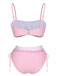 Pink 1950s Spaghetti Strap Heart Plaids Swimsuit — because 1950s glamour never goes out of style