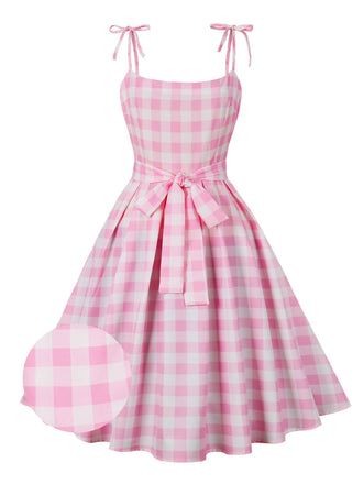1950s Spaghetti Strap Plaid Swing | 1950s | vintage dress, retro fashion