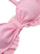 Pink 1950s Spaghetti Strap Ruffle Solid Swimsuit — 1950s poolside glamour meets sun-drenched confidence