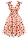 Pink 1950s Strawberry Mesh Swing Dress — vintage elegance for the modern woman