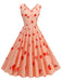 She slips into this Pink 1950s Strawberry Sleeveless Swing Dress and suddenly it's a 1950s daydream