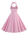Pink 1950s Stripe Halter Swing Dress: timeless style reimagined
