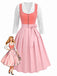 Pink 1950s Velvet Sweetheart Neck Dress & Apron & Lace Top, vintage dress, retro fashion, rockabilly, pin-up fashion - vintage inspired fashion