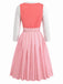 Pink 1950s Velvet Sweetheart Neck Dress & Apron & Lace Top, vintage dress, retro fashion, rockabilly, pin-up fashion - vintage inspired fashion