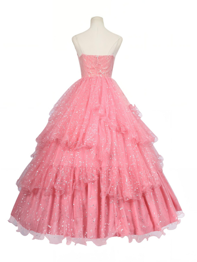 Pink 1950s Wicked Glitter Mesh Swing Dress: where 1950s romance meets her modern spirit