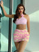 Pink 1960s 3D Roses Halter Bikini Set & Cover-Up, vintage swimsuit, pin-up swimwear - perfect for women who love vintage and retro fashion