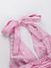 Pink 1960s Back Bow Jacquard Floral Dress: where 1960s romance meets her modern spirit