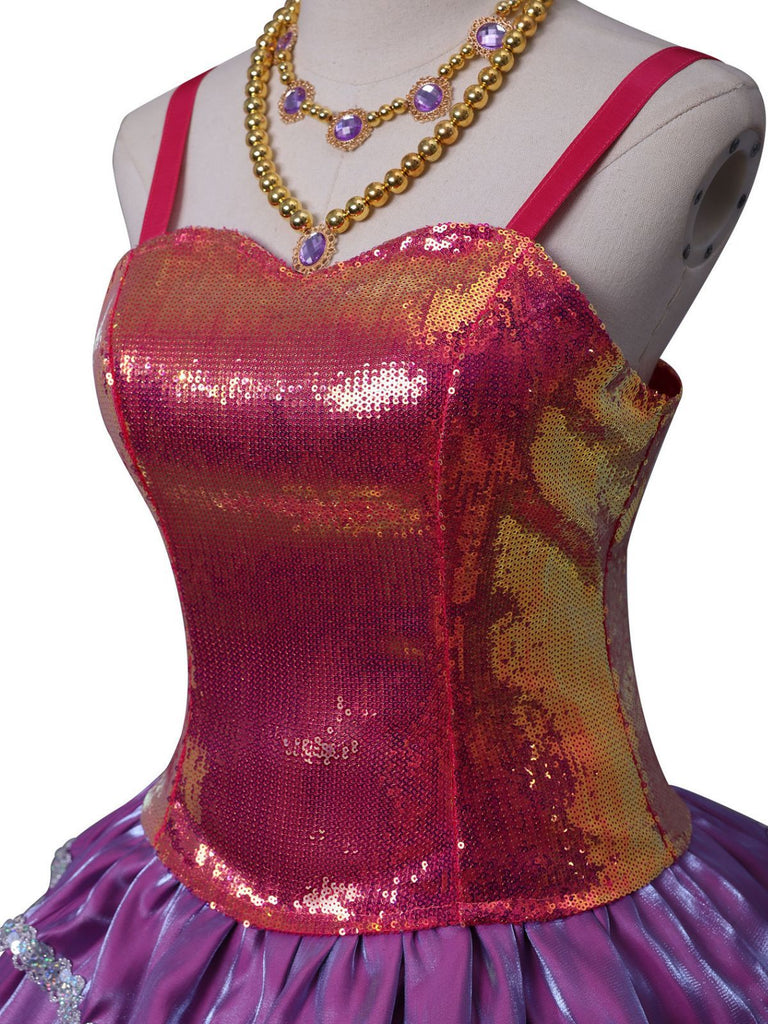 Pink 1960s Barbie Sequin Strap Ruffled Dress - vintage dress, retro fashion