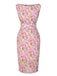 Pink 1960s Boat Neck Floral Bodycon Dress - vintage dress, retro fashion