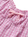 Pink 1960s Bow Gingham Ruffle Pajama Set - vintage fashion, retro style